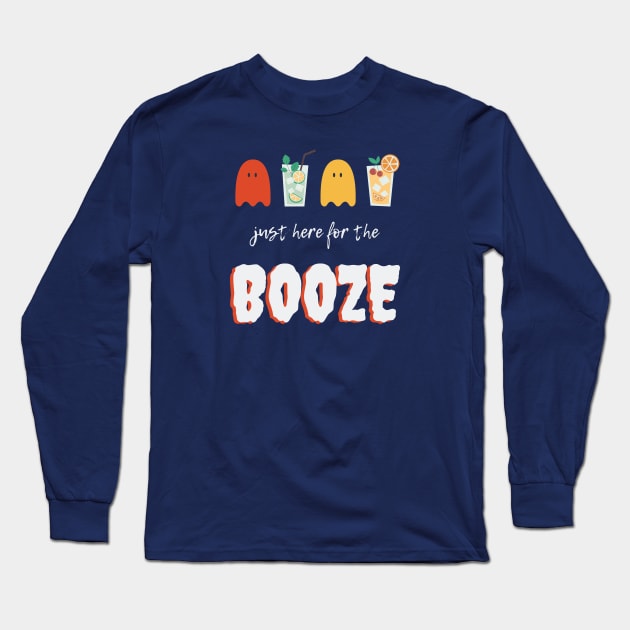 Here for the Booze Long Sleeve T-Shirt by The Conjecturing: A Horror-ish Podcast